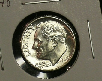 1948 Uncirculated Roosevelt Dime with Luster -    (AC4-2)