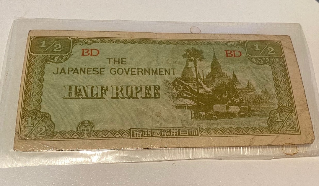 WWII Japanese Government Half Rupee Indonesia Occupation Paper Money