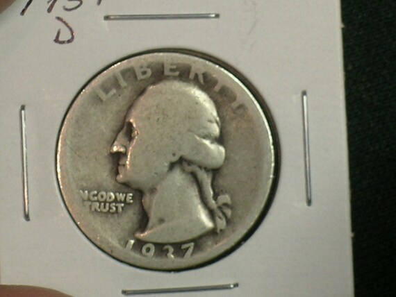 1937 D Washington Quarter - Silver Coin (AE7-33) - Etsy