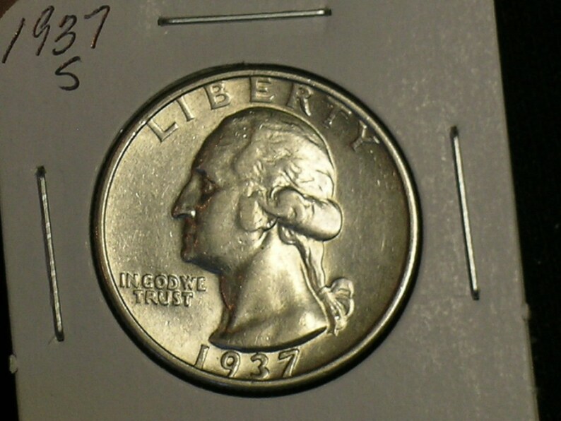 1937 S High Grade Washington Quarter AC3 Better Date