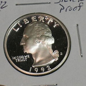 1992-S Choice Silver Proof Washington Quarter  -   Deep Cameo         (AC1)
