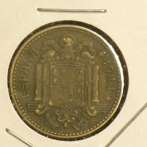 1944 Spain Sharp one Peseta coin