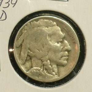 1934 D  Buffalo Nickel  -      -   (AE6-9)