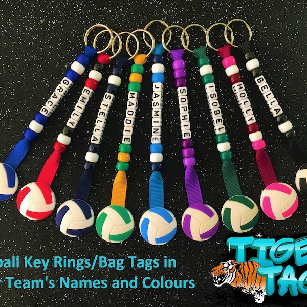 Netball Volleyball Gifts Presentation Finals Team Coach End of Season Team Personalised Key Chain Ring Presents Bag Tag Sport Back to School