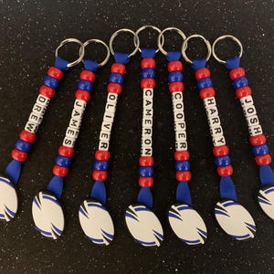 Touch Football Rugby League Union American Personalized End of Season Key Chain Ring Team Coach Player Gift Presents Bag Tag School Birthday