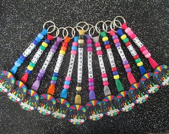 Disco dancer ball 70's 80's keychain key chain party favor girl key rings kids children teenager bag tag personalized present fever dance