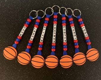 Basketball Key chain End of Season Personalised Team Coach Gifts Present Ring Bag Tag Sport School Birthday Colours Dad Mum Presentation