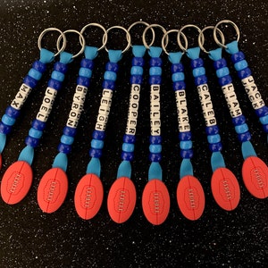 Australian Aussie Rules Football Club End of Season Bag Tag Key Ring Chain Personalised Team Coach Present School Women&#39;s Dad Boys Girls