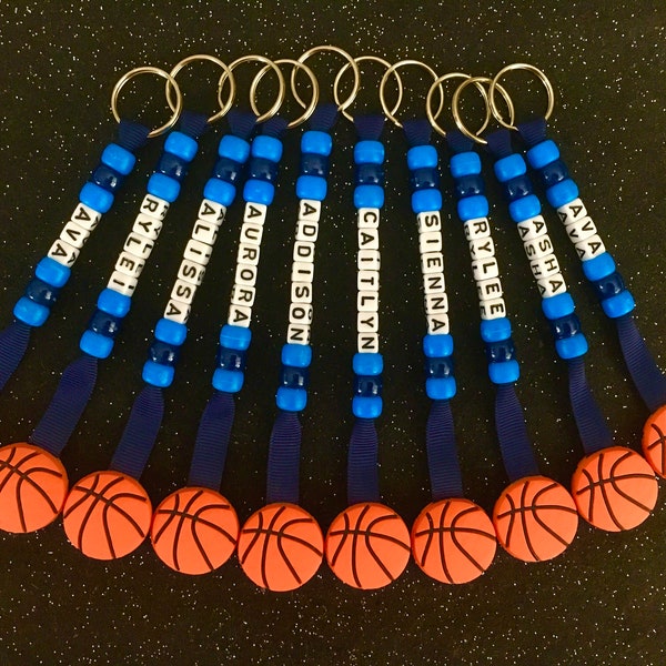 Basketball Key chain End of Season Personalised Team Coach Gifts Present Ring Bag Tag Sport School Birthday Colours Dad Mum Presentation