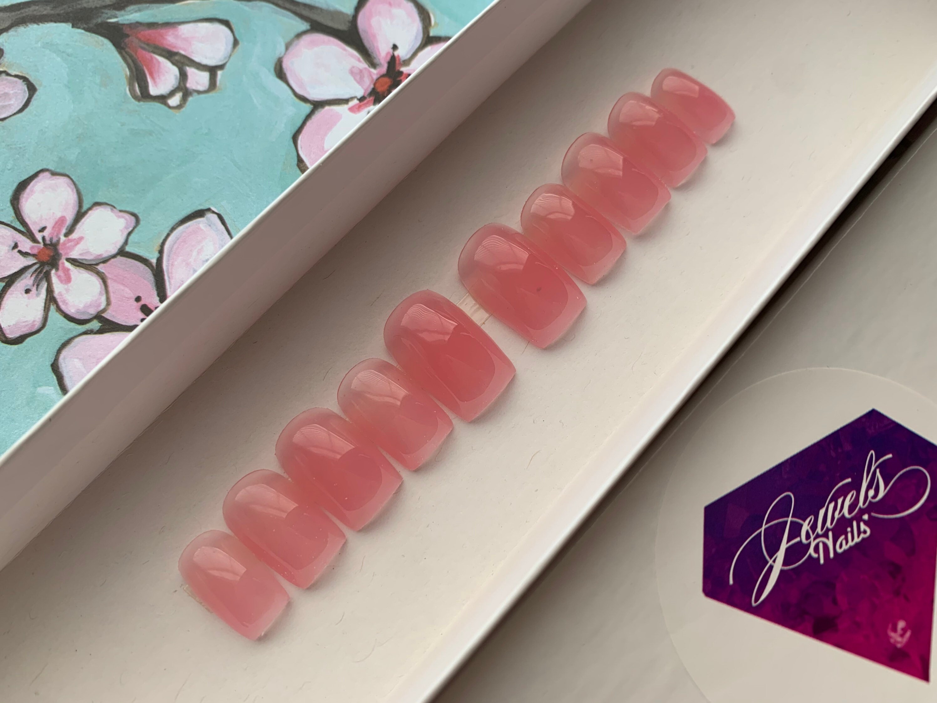 Pink Jelly Nails Gel overlay Reusable Thick Press on | Etsy