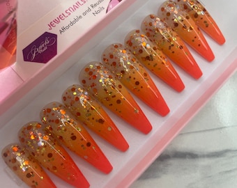Fall Vibez | reusable | hard gel | press on nails | gel overlay | Jewels nails