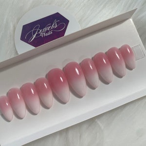 Pink Jelly and white Babyboomer | reusable | hard gel | not polish | gel overlay | Jewels nails
