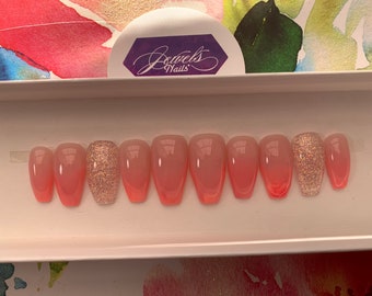 Smooth and Simple || Uv Gel overlayed nails || Press on nails || Jewels nails