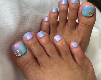The Mermaid toes | NOTE your custom size(please measure all 10 toes)or buy toe sizing kit | hard gel | reusable