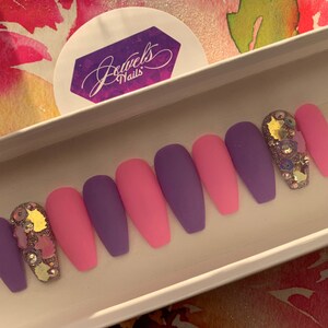 Matte Unicorns  | Press on nails | false nails | fake nails | Jewels Nails