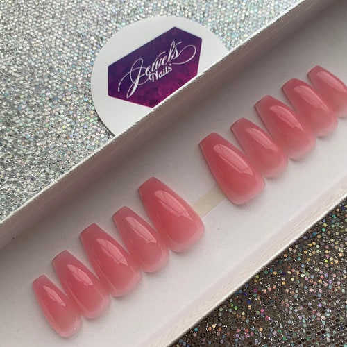 Pale Pink Gel Overlay Press on Nails Reusable Press - Etsy