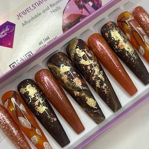 Autumn season | Gel nails | can be reusable | Jewels Nails