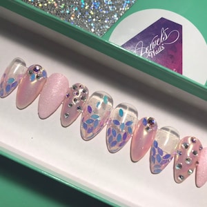 Unicorn Nails || Confetti nails || Uv Gel overlayed nails || Press on nails || Jewels nails