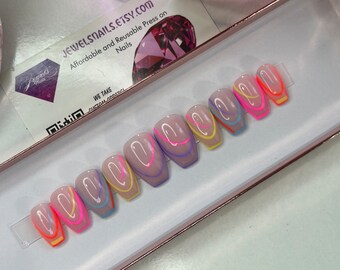 Color Space || Reusable || Hard gel/ gel overlay || press on nails || Jewels Nails