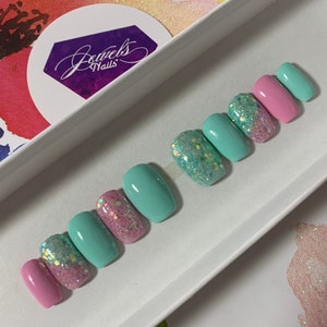 Whatta Melon || Gel overlay nails + butter creams gel ||. Press on nails || Jewels nails