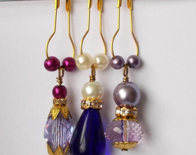Charms - Three Handmade Junk Journal Dangle Drops / Charms / Vintage Style Boho Embelishments