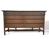 McGuire Mid-Century Modern Oak and Rattan Bamboo Chest