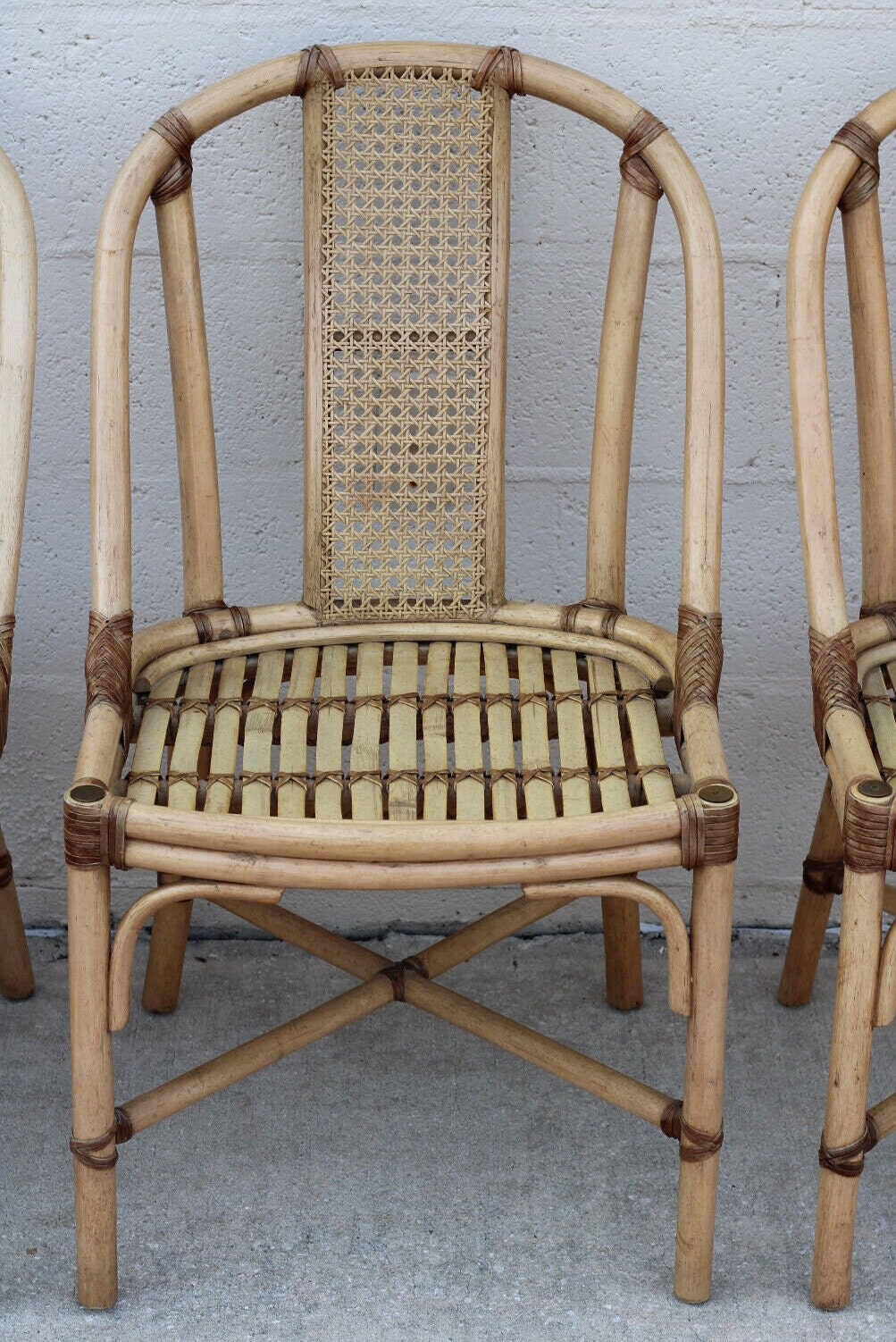 Bamboo Rattan Cane Dining Chairs by Drexel Heritage, Set of 6 Organic ...