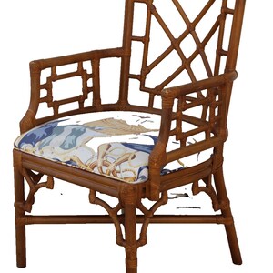 Lexington Rattan Bamboo Fretwork Dining Arm Chairs, a Set of 4 image 2
