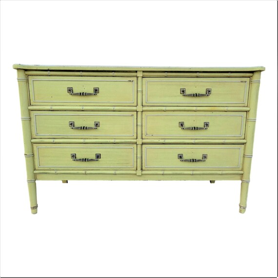 Vvh Vintage Faux Bamboo Double Dresser Henry Link Bali Hai 6 Etsy