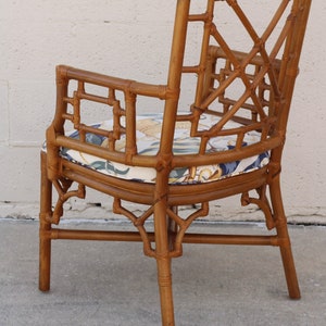 Lexington Bamboo Rattan Fretwork Dining Arm Chairs, a Set of 4 image 6