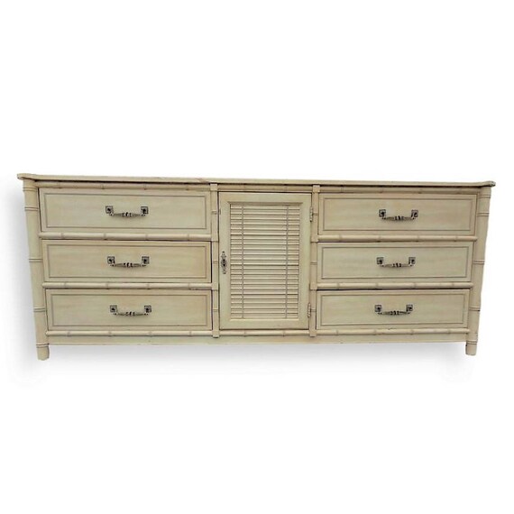 Vintage Henry Link Bali Hai Faux Bamboo Dresser Credenza Etsy