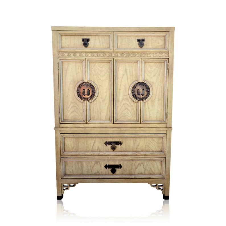 Vvh Vintage Fretwork Armoire Dixie Shangri La Door Chest Etsy