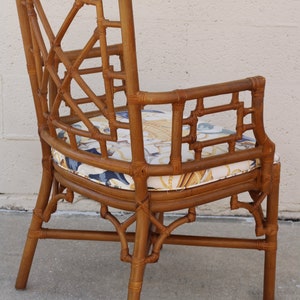 Lexington Rattan Bamboo Fretwork Dining Arm Chairs, a Set of 4 image 5