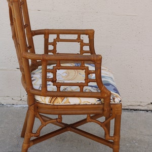Lexington Bamboo Rattan Fretwork Dining Arm Chairs, a Set of 4 image 8
