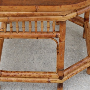 High Back Vintage Brighton Pavilion Style Burnt Bamboo Armchairs, a Pair image 10