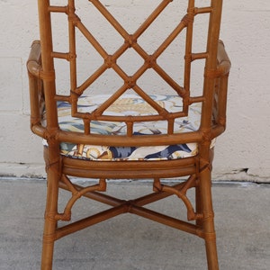 Lexington Rattan Bamboo Fretwork Dining Arm Chairs, a Set of 4 image 9