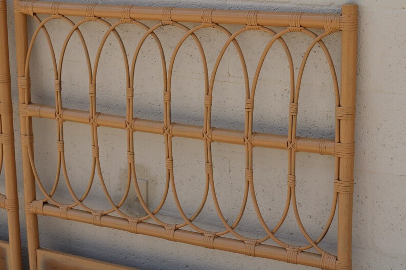 Vintage Bielecky Brothers Rattan Loop Twin Headboards a Pair Etsy