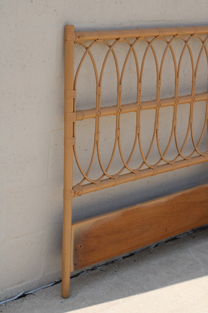 Vintage Bielecky Brothers Rattan Loop Twin Headboards a Pair Etsy