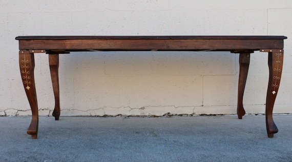 Vintage Anglo Indian Carved and Inlaid Rosewood Coffee Table - Etsy