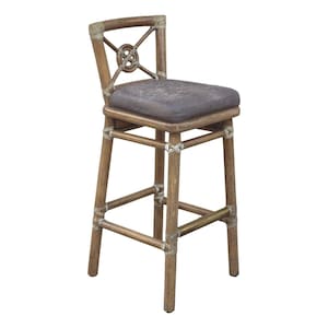 Authentic Iconic McGuire Target Back Rattan Bar Stool Organic Modern Style