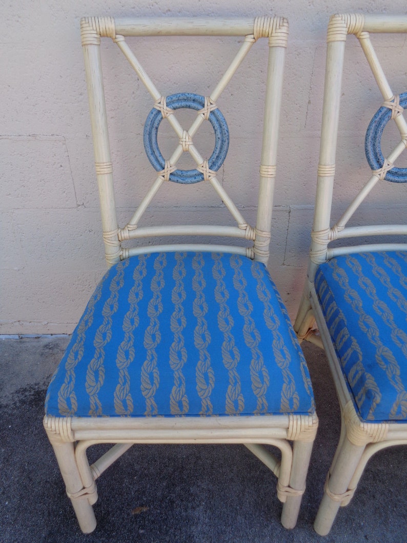 Set of Four McGuire Style Rattan Target Back Chairs with Etsy