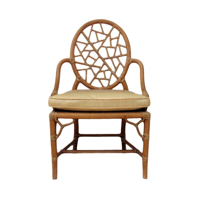 Genuine McGuire Cracked Ice Chair Rattan Rawhide Armchairs Etsy