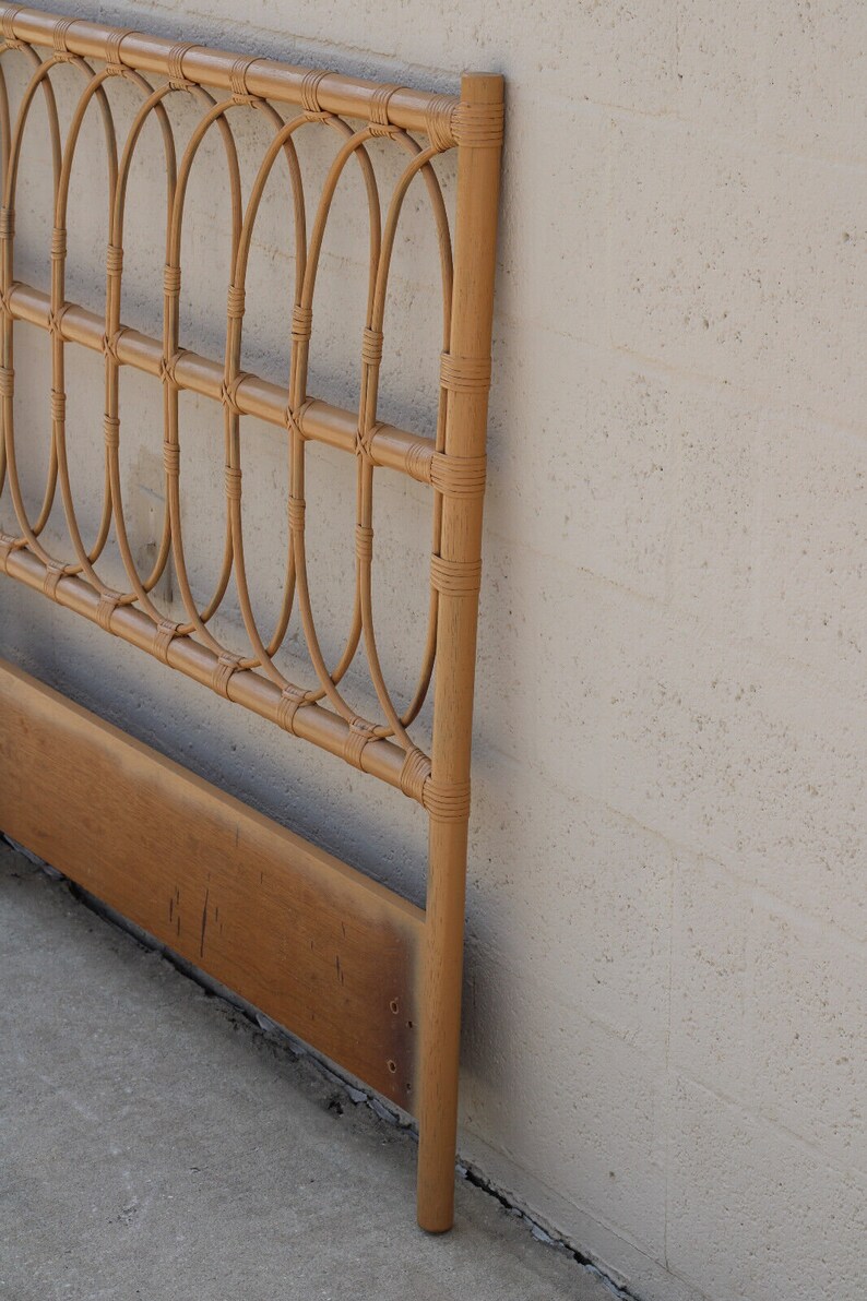 Vintage Bielecky Brothers Rattan Loop Twin Headboards a Pair Etsy