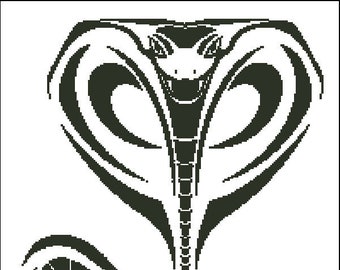 Tribal Cobra Digital PDF Counted Cross Stitch Pattern