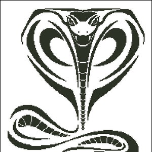 Tribal Cobra Digital PDF Counted Cross Stitch Pattern