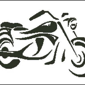 Motorcycle Silhouette Digital PDF Counted Cross Stitch Pattern