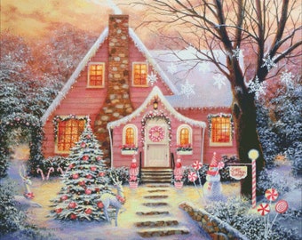 Sugar Plum Cottage Digital PDF Counted Cross Stitch Pattern