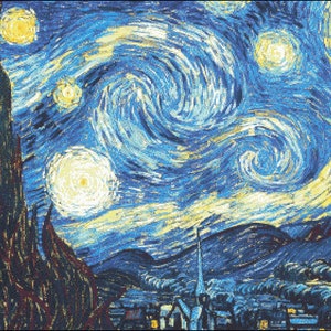 The Starry Night Digital PDF Counted Cross Stitch Pattern