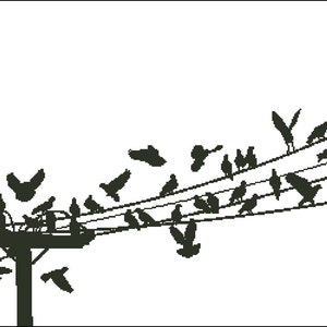 Birds On A Wire Digital PDF Counted Cross Stitch Pattern