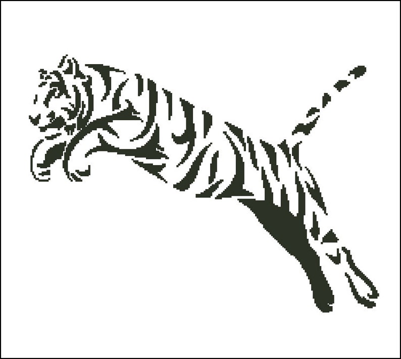 Tribal Tiger Counted Cross Stitch Pattern Etsy